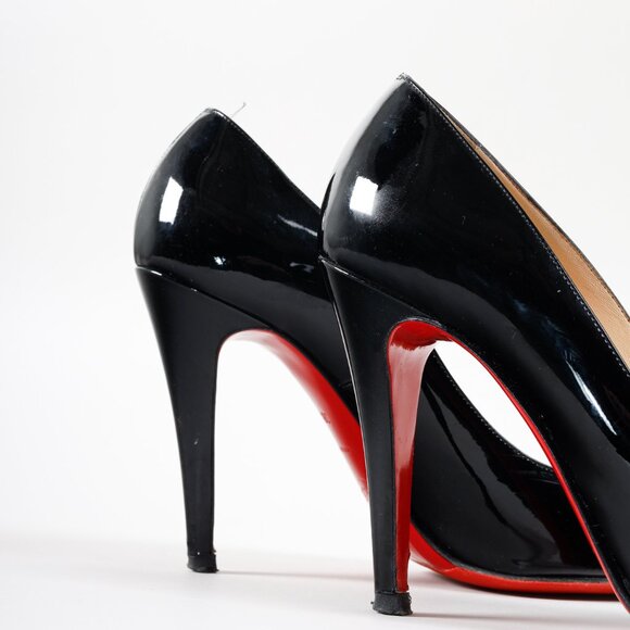 Christian Louboutin Black Patent Calf Leather Pumps. - Picture 7 of 10